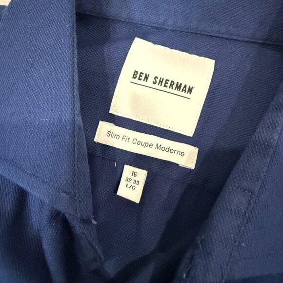 Ben Sherman Slim Fit Navy Blue Casual Button Down Shirt Neck 16 Size L - Picture 3 of 15